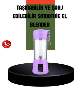 Taşınabilir USB Şarjlı Mini Smoothie Blender 380ml Çelik Bıçaklı Portatif - Lisinya