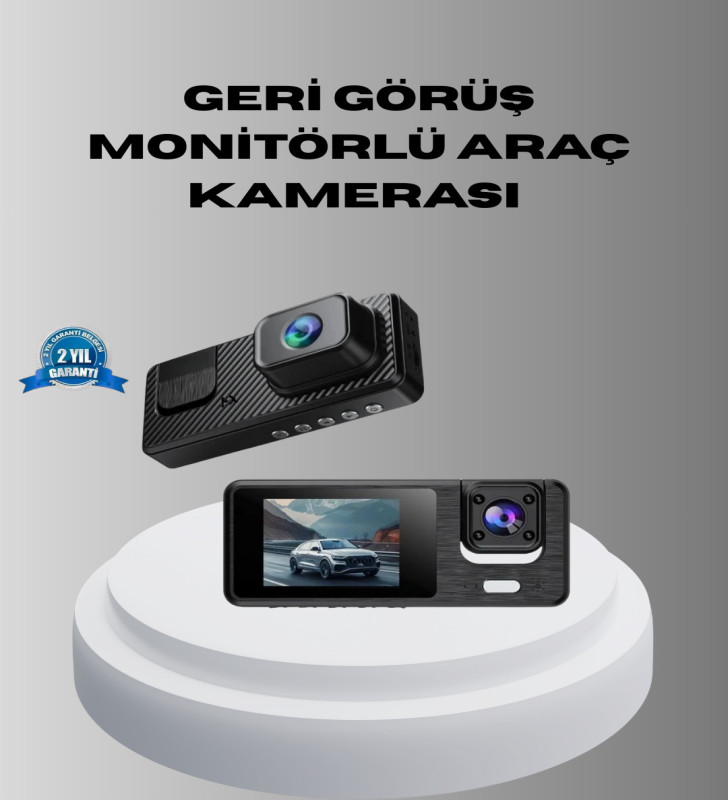 Park Modlu 3 Kameralı Araç Kayıt Cihazı 1080P Ön Kamera 2’’ Ekran - Lisinya