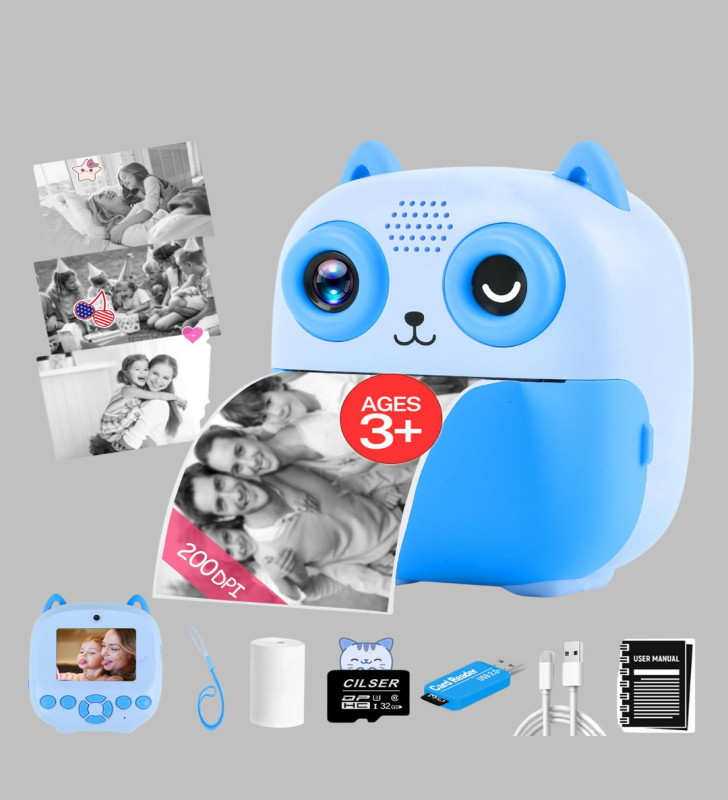 Anında Baskı Özellikli Çocuk Kamerası 48MP 1080P Çift Lens 32GB Destekli - Lisinya