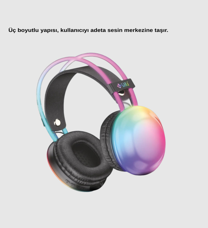 Ergonomik RGB Bluetooth Kulaklık 3D Ses - Lisinya
