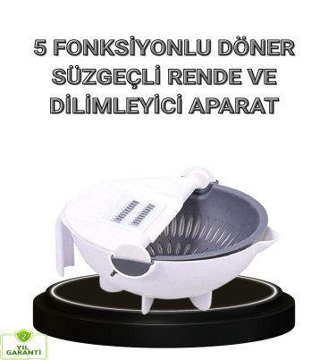 Çok Fonksiyonlu Döner Rende Süzgeç Hazneli Ergonomik Sebze Doğrayıcı - Lisinya