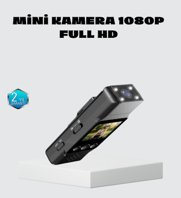 Mini Güvenlik Kamerası 1080P 3MP Fotoğraf 180° Ayarlanabilir Lens USB Şarjlı - Lisinya