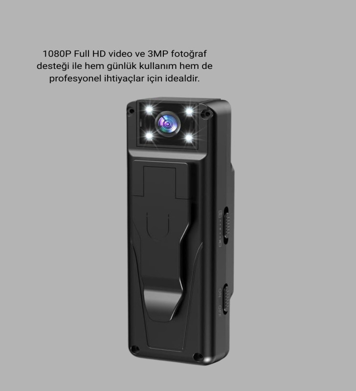 Mini Güvenlik Kamerası 1080P 3MP Fotoğraf 180° Ayarlanabilir Lens USB Şarjlı - Lisinya