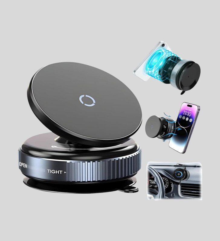 Mıknatıslı Araç Telefon Tutucu Vakum Teknolojili 360° Ayarlanabilir - Lisinya
