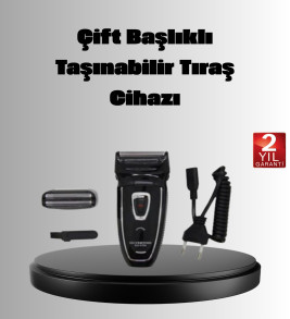 Şarjlı Kablosuz Tıraş Makinesi Çift Başlık Kuru Tıraş Ergonomik Taşınabilir - Lisinya