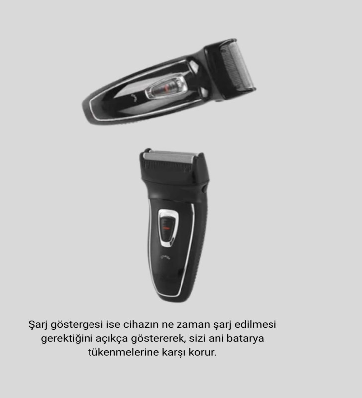 Erkek Tıraş Makinesi Kablosuz Kuru Tıraş Folyo Başlık Yıkanabilir Gövde - Lisinya