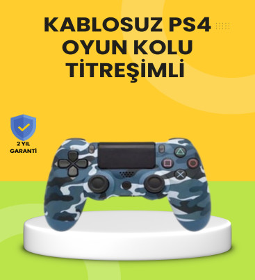 PS4 Uyumlu Kablosuz Oyun Kolu Ergonomik Çift Titreşimli - Lisinya