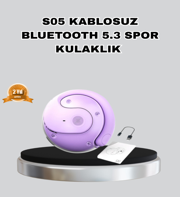 Bluetooth 5.3 S05 Kablosuz Kulaklık IPX4 Spor Uyumlu Suya Dayanıklı Stereo - Lisinya