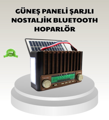 Güneş Enerjili Taşınabilir Hoparlör KTF-1428 Bluetooth Radyo USB SD Kart Destekli - Lisinya