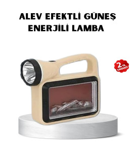 Güneş Enerjili Alev Efektli Lamba COB Led Su Geçirmez Çok Fonksiyonlu - Lisinya