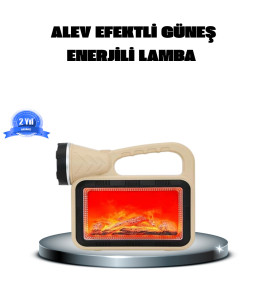 Alev Efektli Solar Lamba COB Işıklı Taşınabilir Bahçe Kamp Aydınlatma - Lisinya