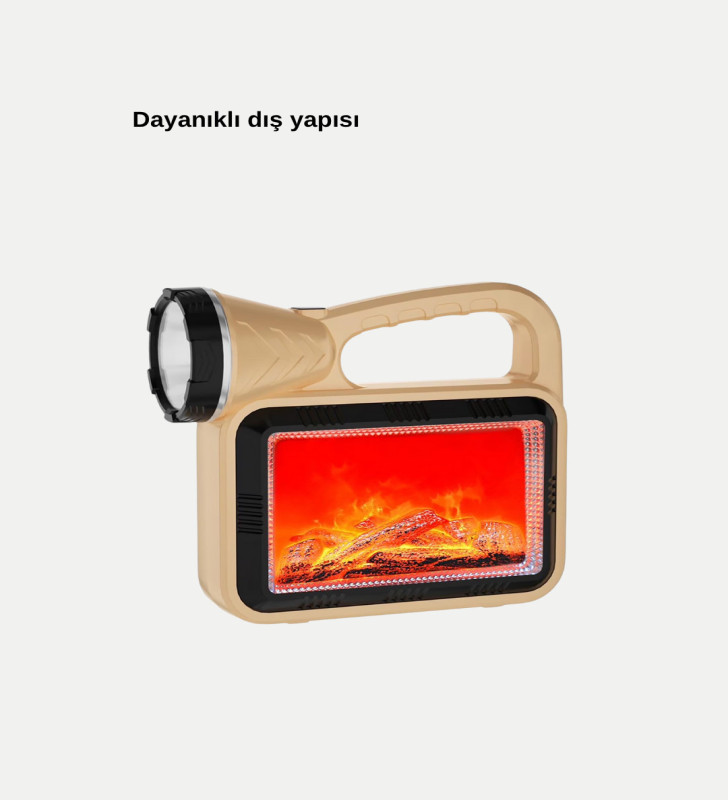 Alev Efektli Solar Lamba COB Işıklı Taşınabilir Bahçe Kamp Aydınlatma - Lisinya