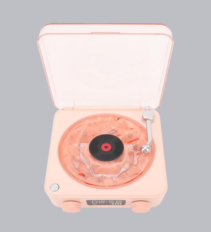 Bluetooth Hoparlörlü Gece Lambası Dijital Saatli Şeffaf Su Dalgası Işıklı Dekoratif - Lisinya