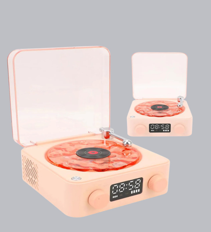 Bluetooth Hoparlörlü Gece Lambası Dijital Saatli Şeffaf Su Dalgası Işıklı Dekoratif - Lisinya