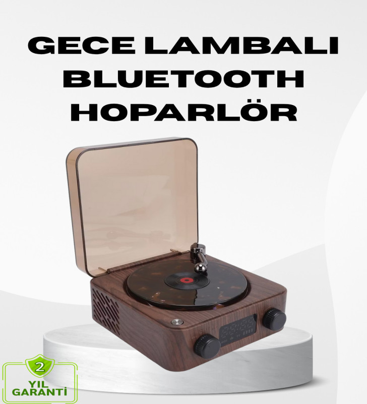 Dekoratif Gece Işığı Bluetooth Hoparlör Dijital Saat Çok Yönlü Sesli Aydınlatma - Lisinya