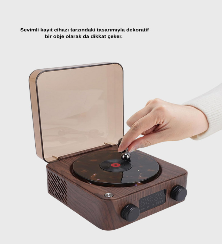 Dekoratif Gece Işığı Bluetooth Hoparlör Dijital Saat Çok Yönlü Sesli Aydınlatma - Lisinya