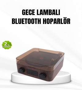 Bluetooth Hoparlörlü Gece Lambası Dijital Saat ve Ambiyans Işığı Çok Amaçlı - Lisinya
