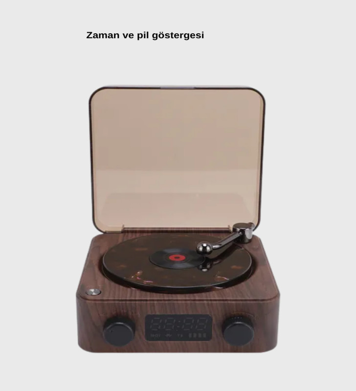 Gece Lambası Bluetooth Hoparlör Dijital Saat Çok Fonksiyonlu Su Dalgası Işıklı - Lisinya