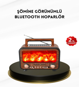 Alev Işığı Efektli Solar Bluetooth Hoparlör Radyo Destekli Taşınabilir Model - Lisinya
