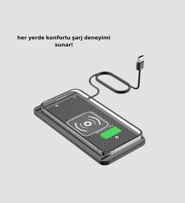 Manyetik Şarj Pedi 7.5W 10W 15W Hızlı Şarj Kaymaz Tabanlı - Lisinya
