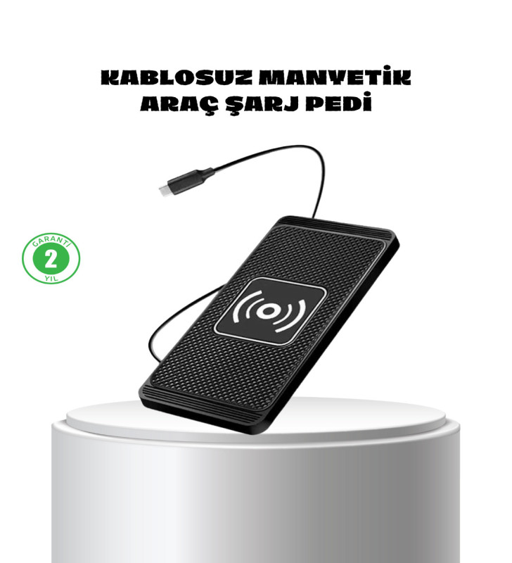 Manyetik Kablosuz Şarj Pedi 15W Hızlı Şarj Kaymaz Silikon Qi Destekli - Lisinya