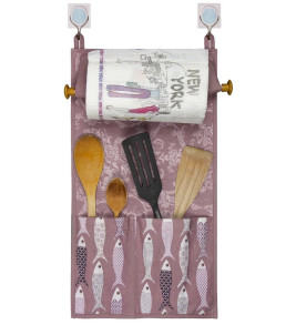 Çok Amaçlı Ahşap Kulplu Mutfak Peçete Askılığı ve Kaşıklık ( Lisinya )