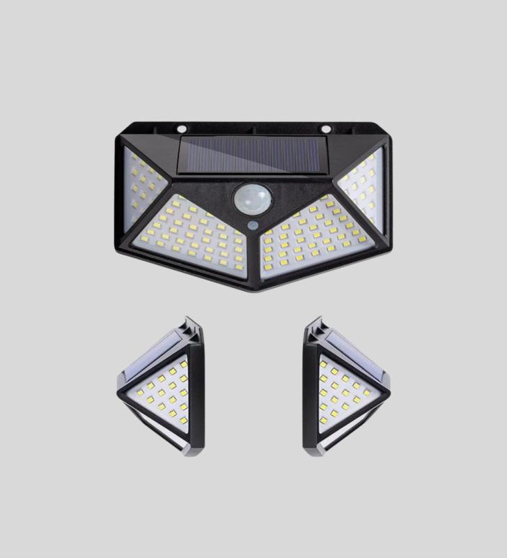 100 LED Solar Lamba Hareket Algılamalı Bahçe Duvar Dış Mekan Aydınlatma - Lisinya