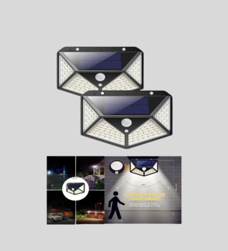 Güneş Enerjili Aydınlatma 100 LED Sensörlü Solar Dış Mekan Lamba - Lisinya