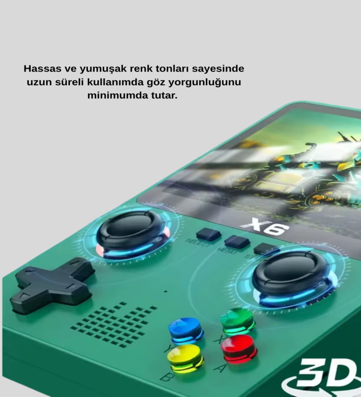 Retro Taşınabilir Konsol 3.5 IPS Ekran Ergonomik Çift LR Kontrollü - Lisinya