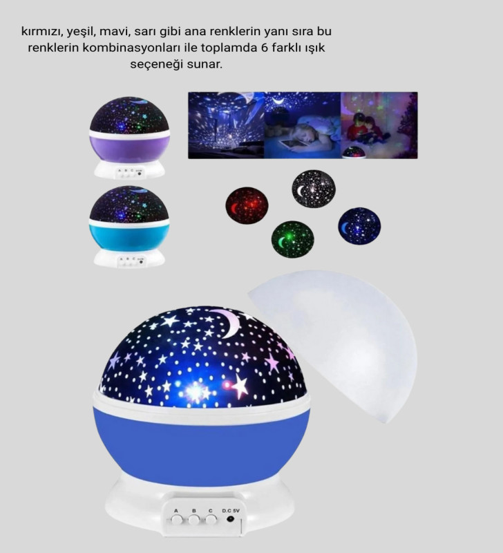 LED Gece Lambası 6 Renk Seçenekli Yumuşak Işıklı Uyku Yardımcı Lamba - Lisinya