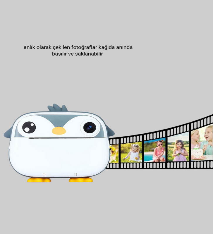 Çocuk Fotoğraf Makinesi Termal Baskılı Anında Çıktı HD Video Kayıtlı - Lisinya