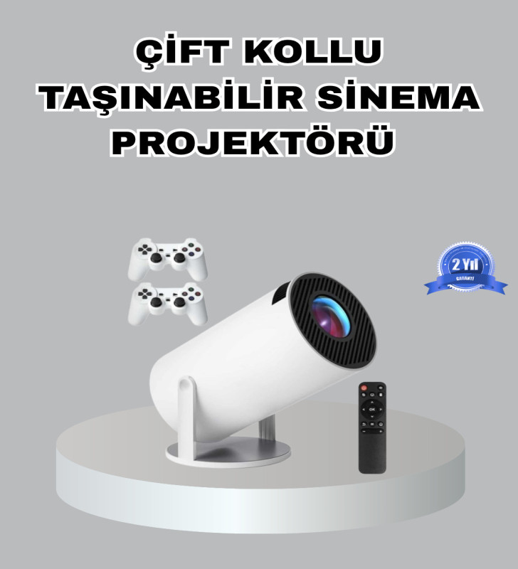 Taşınabilir Projeksiyon Cihazı 4K Destekli Wi-Fi Kablosuz Ekran Yansıtma - Lisinya