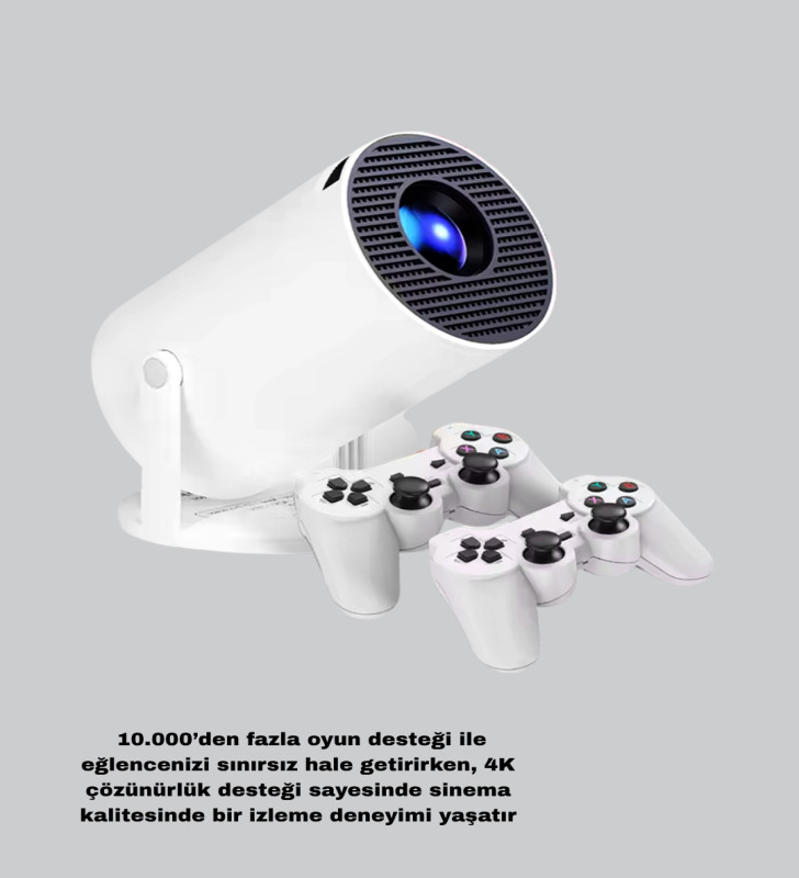 Projeksiyon Cihazı 4K Destekli Kablosuz Bağlantılı Bluetooth 5.0 - Lisinya
