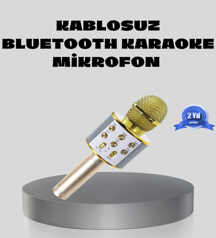 Bluetooth Karaoke Mikrofon Şarjlı Uzun Pil Ömürlü Çok Fonksiyonlu - Lisinya