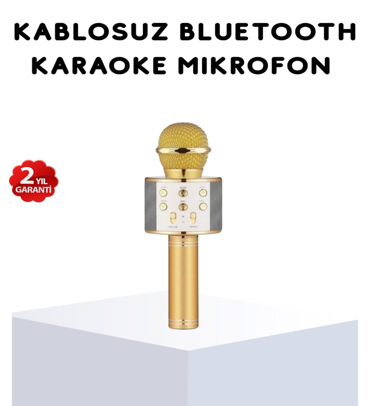 Karaoke Mikrofonu Bluetooth USB AUX Girişli Yankı Efektli - Lisinya