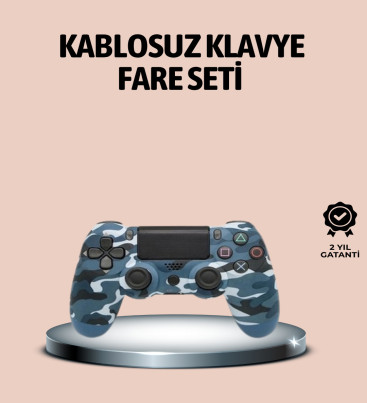 Bluetooth Kablosuz PS4 Gamepad Çift Motorlu Siyah Controller - Lisinya
