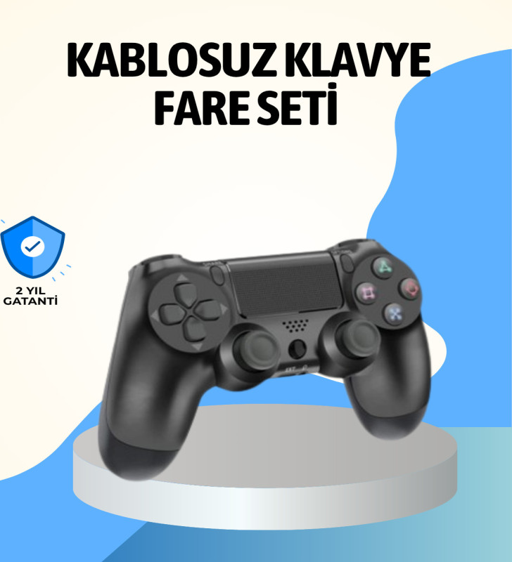 PS4 Uyumlu Kablosuz Oyun Kolu Ergonomik Çift Titreşimli - Lisinya