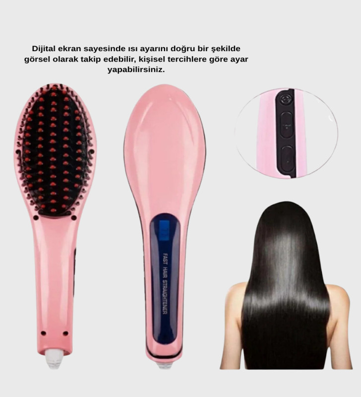 Profesyonel Saç Düzleştirici 5 Kademeli Isı Ayarlı Seramik Plakalı - Lisinya