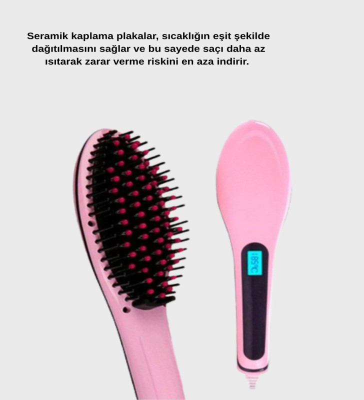 Profesyonel Saç Düzleştirici 5 Kademeli Isı Ayarlı Seramik Plakalı - Lisinya
