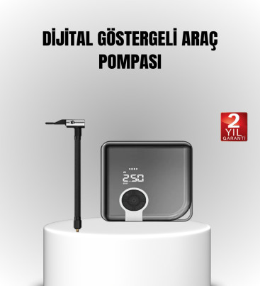 6000mAh Bataryalı Type-C Şarjlı Mini Hava Kompresörü LED Işıklı - Lisinya