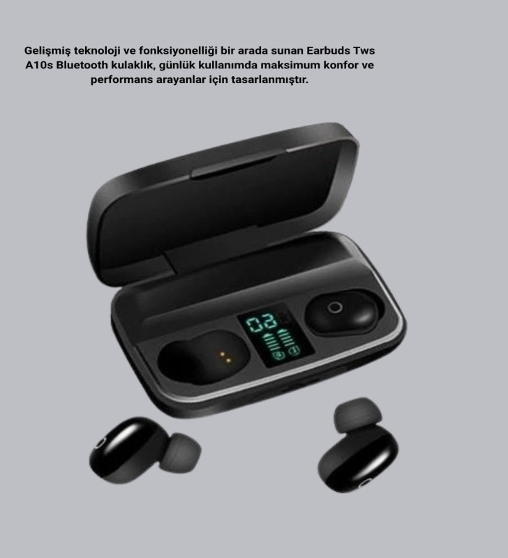 TWS A10s Bluetooth 5.0 Kulaklık Powerbank Şarj Kutulu Mini Tasarım - Lisinya