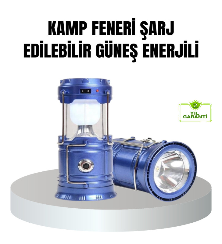 Güneş Enerjili Kamp Lambası Şarjlı Taşınabilir Kompakt Açık Hava Işığı - Lisinya