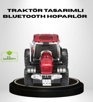 Retro Traktör Tasarımlı Kablosuz Hoparlör USB TF AUX FM Destekli - Lisinya