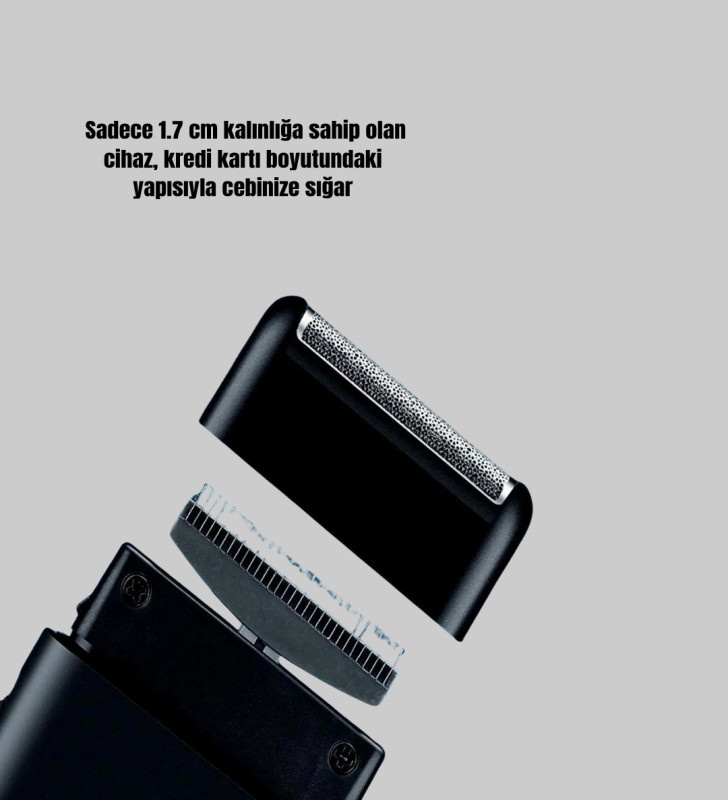 Taşınabilir Elektrikli Tıraş Makinesi USB Şarjlı 5W Motor ve 0.3 mm Hassas Kesim - Lisinya