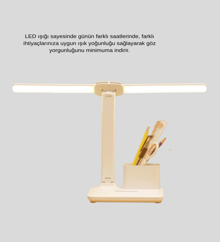 LED Işıklı Masa Lambası – Göz Yormayan, Kısılabilir ve Esnek Başlıklı - Lisinya
