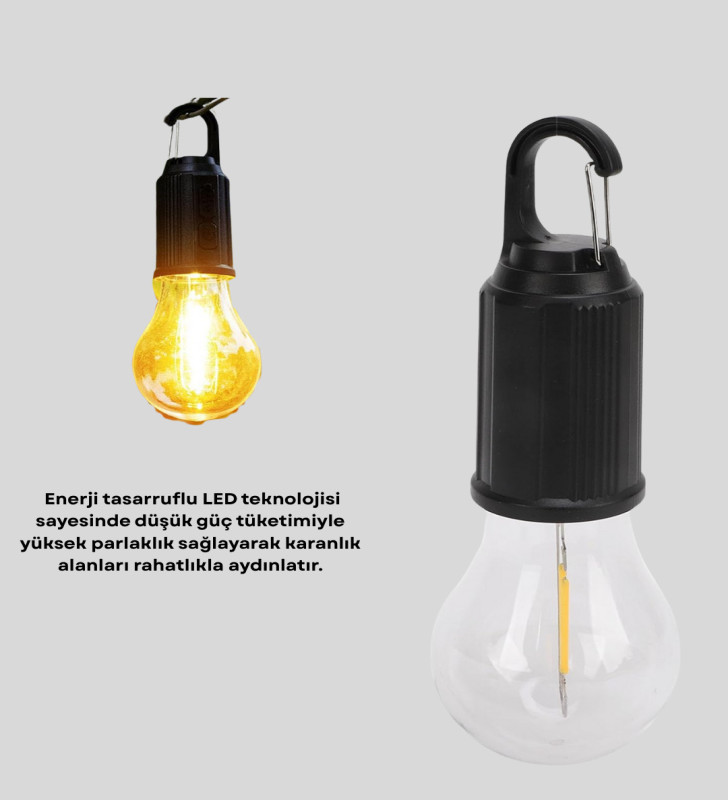 Type-C Şarjlı LED Kamp Lambası – Uzun Ömürlü Pil ve Yüksek Parlaklık - Lisinya