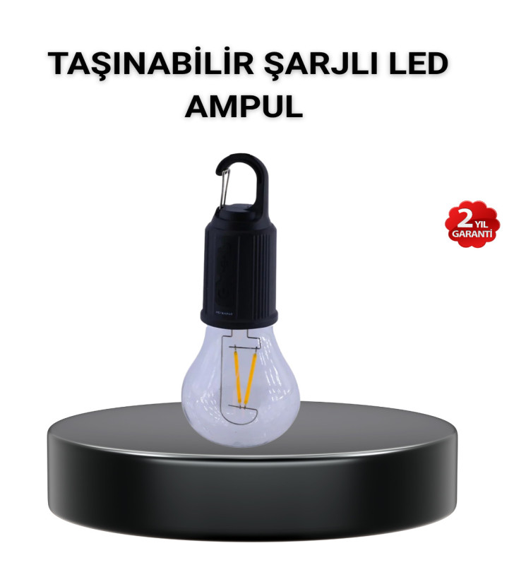 Taşınabilir Şarjlı LED Kamp Lambası – Type-C Girişli ve Kancalı Tasarım - Lisinya