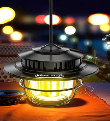 Taşınabilir Retro Fener Su Geçirmez Dış Mekan Güçlü LED Kamp Bahçe Feneri Dekor ( Lisinya )