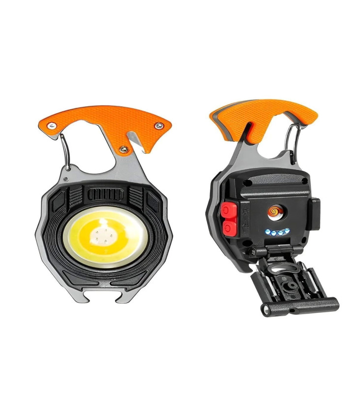 Çok Fonksiyonlu Mini Led Lamba Anahtarlık ve Çakmak USB Şarjlı Kamp İçin Taşınabilir 7 Modlu ( Lisinya )