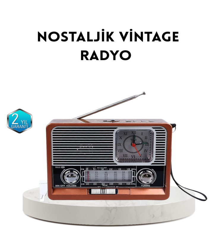 Dekoratif Vintage Radyo – Klasik Görünüm, Modern Fonksiyon ve Uzun Ömürlü Kullanım - Lisinya